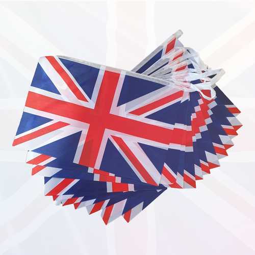 Union Jack 6M Rectangle Bunting - 12 flags
