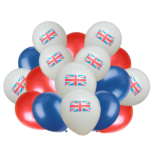 Red, White, Blue, Union Jack Flag 12" Latex Balloons