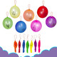 12" Printed Assorted Balloons with Elastic Bands - 50pcs