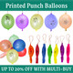 12" Printed Assorted Balloons with Elastic Bands - 50pcs