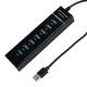 High-Speed USB 3.0 7-Port Hub with Multiple Extension Cables for PC and Laptop