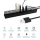 High-Speed USB 3.0 7-Port Hub with Multiple Extension Cables for PC and Laptop