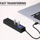 High-Speed USB 3.0 7-Port Hub with Multiple Extension Cables for PC and Laptop