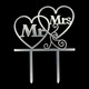 Hearts Themed Acrylic Mr & Mrs Cake Topper
