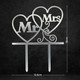 Hearts Themed Acrylic Mr & Mrs Cake Topper