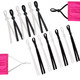 Silicone Cord Locks Toggles Black & White With 5mm Wide Elastic Ear Loop Adjuster Buckles