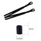 Silicone Cord Locks Toggles Black & White With 5mm Wide Elastic Ear Loop Adjuster Buckles
