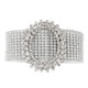 Women's Bling Belt 11 Row Clear Crystal Diamante Studded Silver Acrylic Flexible WaistBand 35mm