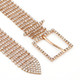 35mm Women's Bling Belt 8 Row Clear Crystal Diamante Studded Metal WaistBand - Gold Silver Gunmetal