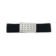 Women's Black Elasticated Waist Belt with Diamante Buckle for Fashion Accessory