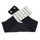 Women's Black Elasticated Waist Belt with Diamante Buckle for Fashion Accessory