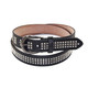Women's Black Waist Belt with Silver 3 Row Punk Rock Pyramid Rivet Studs for Fashion Accessory