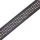Women's Black Waist Belt with Silver 3 Row Punk Rock Pyramid Rivet Studs for Fashion Accessory