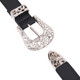 Women's Black Waist Belt with Double Buckle Belt for Fashion Accessory