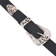 Women's Black Waist Belt with Double Buckle Belt for Fashion Accessory