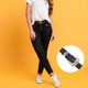Women's Black Waist Belt with Double Buckle Belt for Fashion Accessory