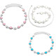 Women's Rhinestone Diamond Design Waist Chain Belt with Hearts & Flowers Fashion Accessory - White Blue Pink