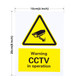 Plastic CCTV in Operation Warning Sign with Pre-Drilled Holes