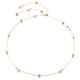 Women's Thin Chain Belt Pearl Beads with Diamante Rings with clasp locks adjustments for Fashion Fancy Party Dresses Wedding Gowns - Gold Silver