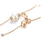 Women's Thin Chain Belt Pearl Beads with Diamante Rings with clasp locks adjustments for Fashion Fancy Party Dresses Wedding Gowns - Gold Silver