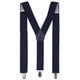 Men’s Adjustable Braces Y Shape Heavy Duty Clip On Suspenders for Trousers Jeans Navy with White Dot 35mm