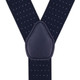 Men’s Adjustable Braces Y Shape Heavy Duty Clip On Suspenders for Trousers Jeans Navy with White Dot 35mm