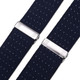 Men’s Adjustable Braces Y Shape Heavy Duty Clip On Suspenders for Trousers Jeans Navy with White Dot 35mm