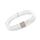 24" Round White Pearl 2 Mirrored Floral Design Waist Chain Belt for Women Fashion Accessory