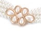 28" 4 Round White Pearl Flower Buckle Designed Waist Belt for Women Fashion Accessory