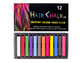 12pc Non Toxic Multicolour Temporary Hair Dye Chalks Kit