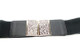 Leather Elasticated / Stretchable Broad Rectangle Stars Clip-ons Black Waist Belt- Women Fashion Accessory-2 Inch Wide