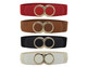 60mm Elastic Waist Belt with Gold Buckle for Women Fashion Accessory