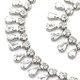 44" Silver Round and Tear Diamante Rhinestone Waist Chain Belts for Women Fashion Accessory