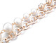 49" Round Pearl Gold Chain Waist Belt for Women Fashion Accessory