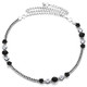 47" Diamante Rhinestone and Black Rose Flower Design Waist Chain Belts for Women Fashion Accessory