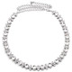 45" Silver Oval and Round AB Rhinestone Waist Chain Belts for Women Fashion Accessory