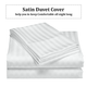 White Cotton Duvet - Satin Strip