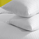 White Cotton Pillow Case Set - Satin Stripe