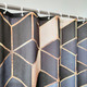 Geometric Shower Curtain - Blue, Black & White