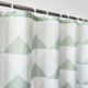Geometric Shower Curtain - White & Light Green