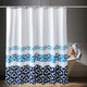 Geometric Shower Curtain - Navy Blue & Teal & White