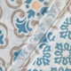 Floral Damask Shower Curtain - White, Blue & Peach