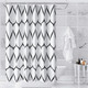 Lattice Design Shower Curtain - White & Black