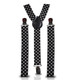 Clip-On Braces  - Black with White Dots