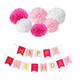 Happy Birthday Decorations Set - Hot Pink