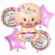 New Baby Foil Balloons - Girl - 5pcs