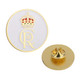 King Coronation Crown King Charles III Pin Badge - White Gold