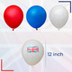 Red, White, Blue, Union Jack Flag 12" Latex Balloons