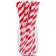 Red & White Striped Biodegradable Paper Straws