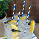 Blue & White Biodegradable Paper Straws